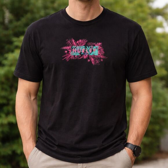 Hurley Other - Hurley T-shirt Men's Size Medium Black Hawaiian T-Shirt Short Sleeve